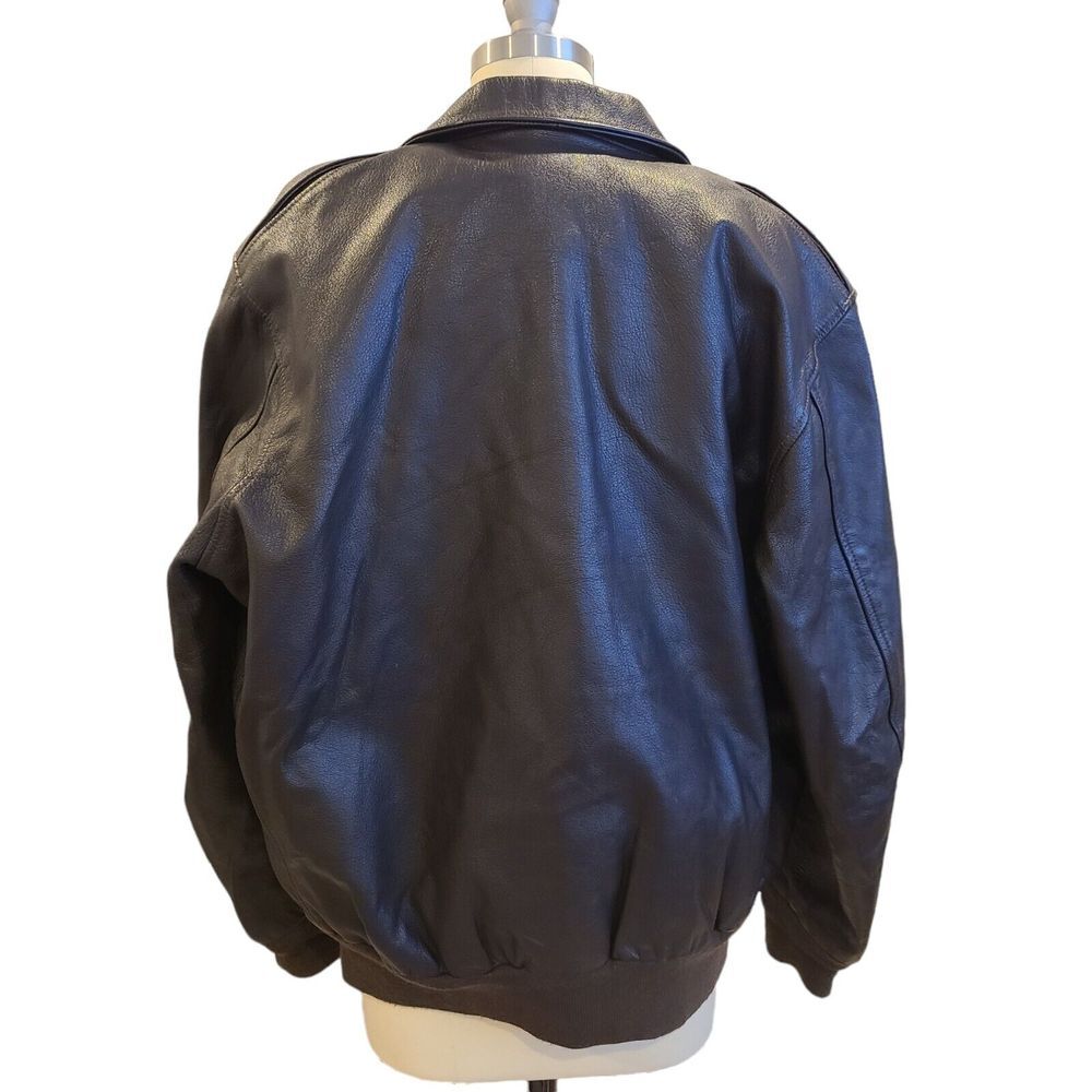 Gibson & Barnes A-2 Leather Flight Aviator Bomber Jacket 42 Removable Vest Liner - Picture 2 of 15